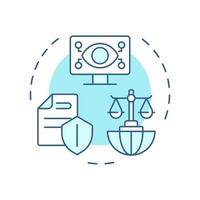 Lawfulness and transparency soft blue concept icon. GDPR principle. Legal compliance. Data protection regulation. Round shape line illustration. Abstract idea. Graphic design. Easy to use in article vector