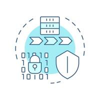 Integrity and confidentiality soft blue concept icon. GDPR Principle. Secure and reliable data processing. Round shape line illustration. Abstract idea. Graphic design. Easy to use in article vector