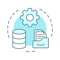 Managed stage soft blue concept icon. Data governance maturity model. Structured data oversight. Round shape line illustration. Abstract idea. Graphic design. Easy to use in article vector