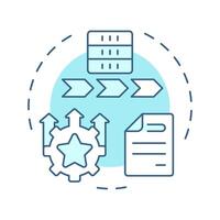 Optimizing stage soft blue concept icon. Data governance maturity model. Continuous improvement. Round shape line illustration. Abstract idea. Graphic design. Easy to use in article vector
