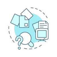 Initial stage soft blue concept icon. Data governance maturity model. Disorganized data management. Round shape line illustration. Abstract idea. Graphic design. Easy to use in article vector