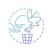Lavatory services blue gradient concept icon. Hygiene, cleaning. Airline management. Round shape line illustration. Abstract idea. Graphic design. Easy to use in infographic, presentation vector