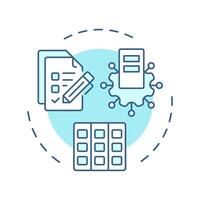 Defined stage soft blue concept icon. Data governance maturity model. Standardized processes and guidelines. Round shape line illustration. Abstract idea. Graphic design. Easy to use in article vector