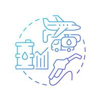 Aviation fuel services blue gradient concept icon. Aircraft maintenance, engineering. Round shape line illustration. Abstract idea. Graphic design. Easy to use in infographic, presentation vector