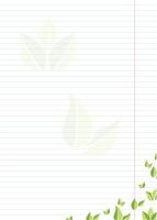sheet of notebook paper with stylized green leaves vector