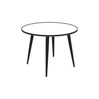 minimalist round table simple design vector