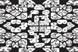 Abstract Black Design on White Texture Canvas vector