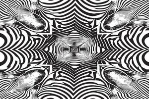 Dynamic Monochrome Hypnotic Art Texture for Overlay Use vector