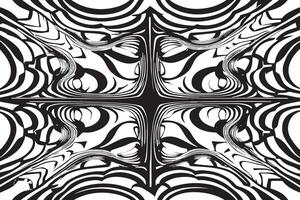 Monochrome Illusion Patterns on Minimal White Backdrop vector