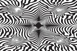 Black and White Textural Patterns with Hypnotic Illusion Effects vector