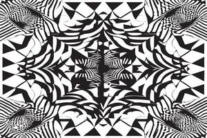 Abstract Monochrome Illusion Art Overlay on Bright White Canvas vector
