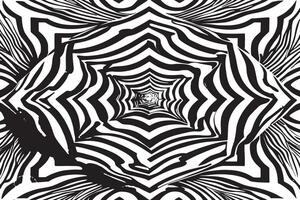 Artistic Hypnotic Illusion Texture on Monochrome White Background vector