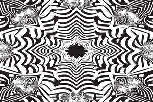 Black and White Hypnotic Illusion Texture Design on White Background vector