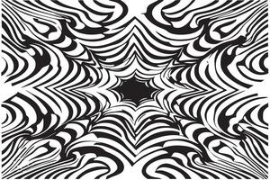High Contrast Hypnotic Patterns on Pure White Background vector