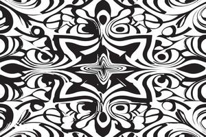 Monochrome Hypnotic Patterns on Clean White Background Design vector
