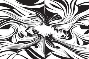 Monochrome Hypnotic Texture with Abstract Patterns on White vector