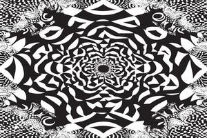 Minimal Black and White Illusion Art on Pure White Background vector