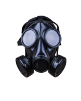Preto gás mascarar com volta lentes e dual filtros em transparente fundo png