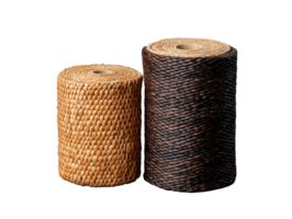 Natural woven rolls in contrasting colors, showcasing texture and design, on transparent background png
