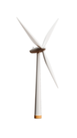 Wind turbine with three blades and sleek design on transparent background png