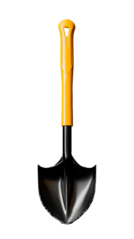 durável jardim pá com ergonômico lidar com e afiado lâmina em transparente fundo png