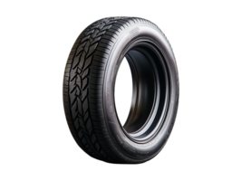 High-performance car tire with detailed tread design on transparent background png