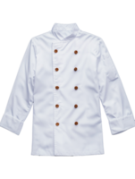 Professional chef coat with double-breasted design and button details on transparent background png