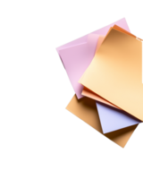 Colorful stack of assorted paper sheets on transparent background png