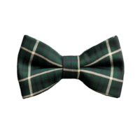 Green plaid bow tie with white accents on transparent background png
