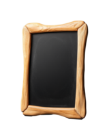 Wooden framed chalkboard with rustic design on transparent background png