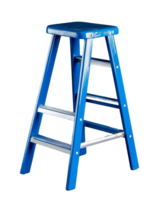 Blue step ladder with four steps and sturdy design on transparent background png
