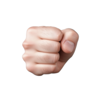 Clenched fist gesture representing strength and determination on transparent background png