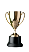 Golden trophy with elegant design and shiny finish on transparent background png