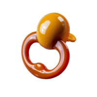 Colorful baby pacifier design with rounded shape and smooth finish on transparent background png