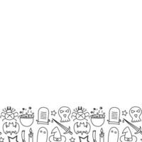 Halloween background with place for text. Cartoon Halloween frame vector