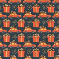 Seamless christmas pattern. New year background. Colored illustration with christmas icons vector