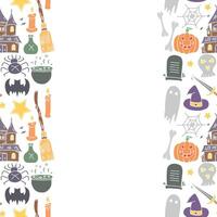 Halloween background with place for text. Cartoon Halloween frame vector