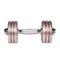 High-quality adjustable dumbbell with metallic finish on transparent background png