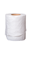 Roll of white paper towels with textured surface on transparent background png