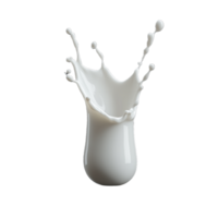 Milk splash in a glass creating dynamic motion on transparent background png