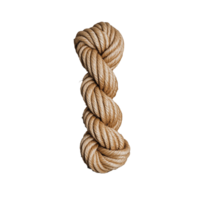 Natural jute rope twisted in a classic braid style on transparent background png