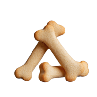 Dog bone treats arranged in a playful stack on transparent background png