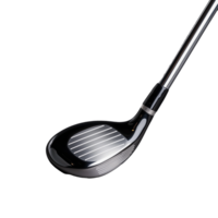 High-quality golf club head with sleek design and reflective surface on transparent background png