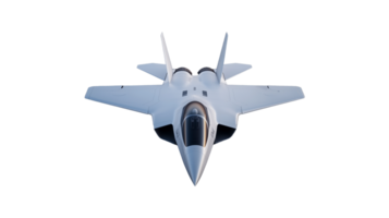 High-performance military jet aircraft design with sleek lines and advanced features on transparent background png