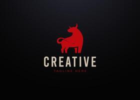 Elegant Red Bull Logo Design Template. Red Bull Icon vector