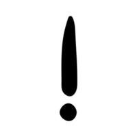 Hand drawn ink exclamation mark illustration in sketch style. Single element for design vector