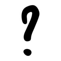 Hand drawn ink question mark illustration in sketch style. Single element for design vector