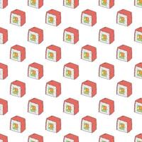 Seamless pattern with sushi roll for decorative print, wrapping paper, menu, wallpaper and fabric vector