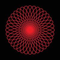Halftone speed spiral Red orange dynamic dotted lines in perspective Radial swirl element for logo vector