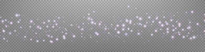 Purple glittering dots, particles, stars magic sparks. Glow flare light effect. Violet luminous points vector